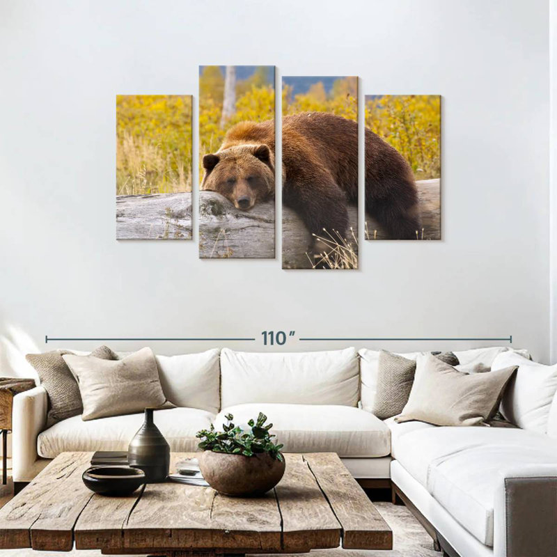 Resting Grizzly Bear, H 48 po x l 75 po