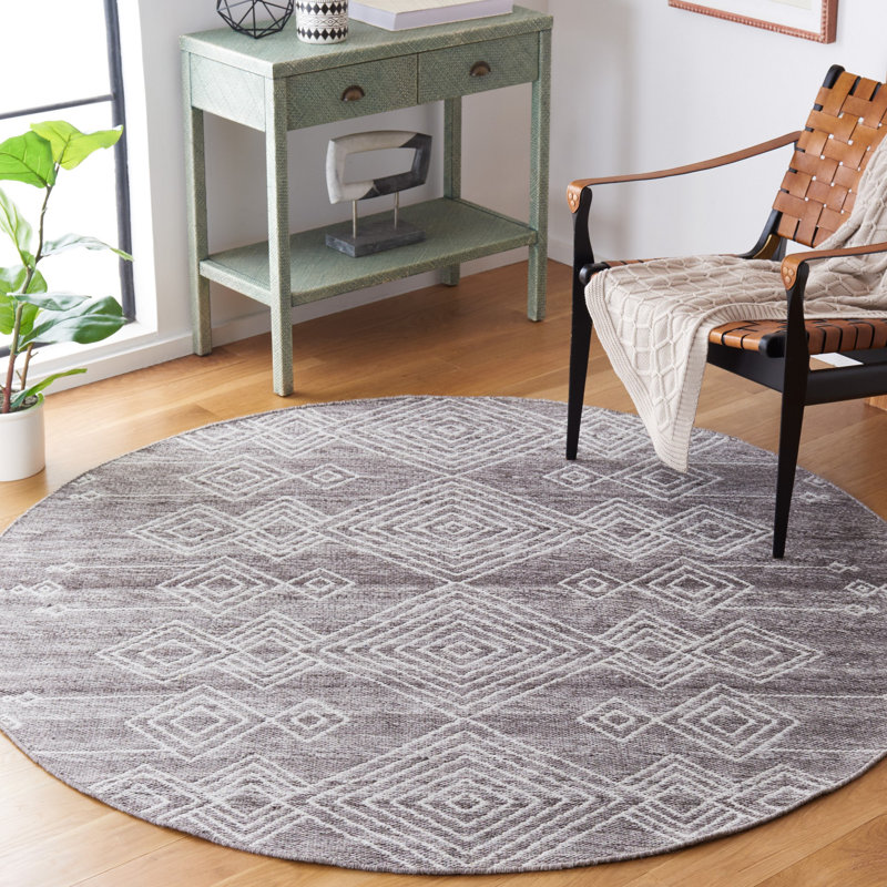 Kilim Flat Weave Performance Southwestern Rug, Round 6'