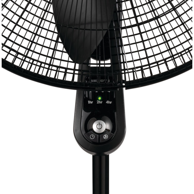 20" Black Oscillating Remote Controlled Adjustable Height Floor Fan