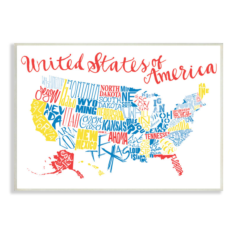 Art de plaque murale de États-Unis d'Amérique par Jace Gray, H 10 po x l 15 po, Plaque de bois