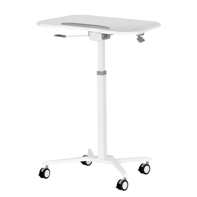 Support d'ordinateur portable blanc pour ordinateur portable avec table réglable en hauteur et inclinable