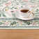 Green Floral Machine Washable Area Rug with Non-Slip Backing