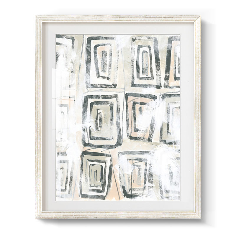 Sand Glyphs IV - Impression encadrée, H 28,5 po x l 20,5 po, Blanc