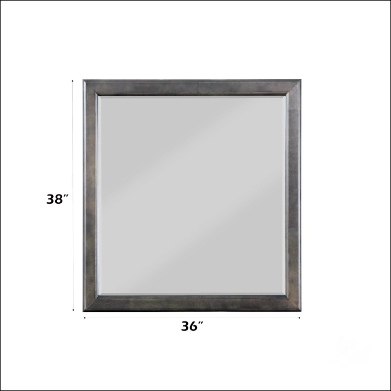 Miroir carré élégant avec cadre en bois de haute qualité et placage pour une décoration intérieure intemporelle et moderne