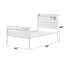 Lit double avec finition cargaison blanche, structure en métal et caractéristiques de style contenant, panneaux encastrés, pieds droits, 21 lattes, aucun sommier requis, hauteur de 44 po, cadre de finition à poids de 84 lb, verrou de longueur,-257833769