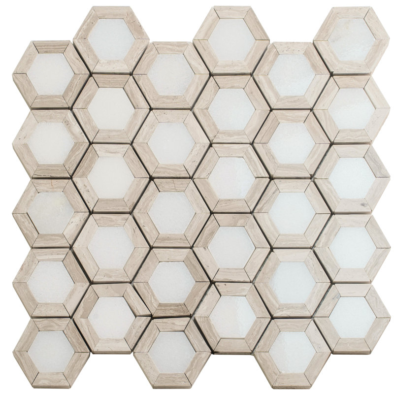 12" x 11" Marble Look Mosaic Wall & Floor Tile