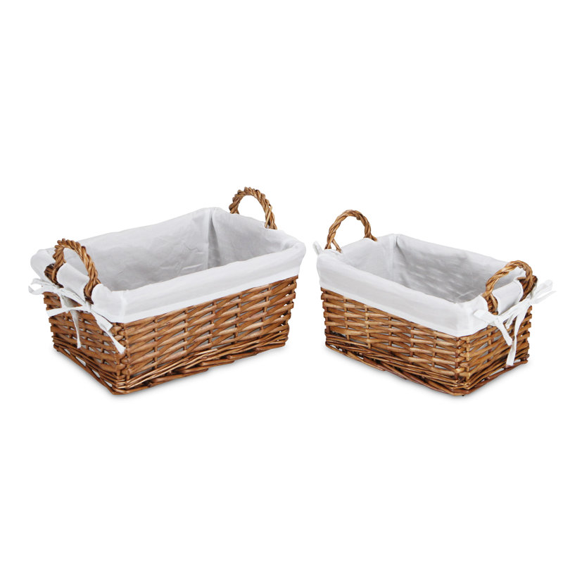 Gracie Oaks Wicker Decorative Basket, Brown