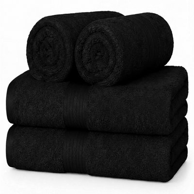 Absorbent and Quick Dry 4 Piece 100% Cotton Hand Towel Set 
