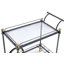 Chariot de service rectangulaire en verre et en métal - décorations noires / dorées, rangement pour accessoires de vin transparent et fini 2 tablettes pour apéritifs, cadre, porte-bouteilles, mobile avec roulettes