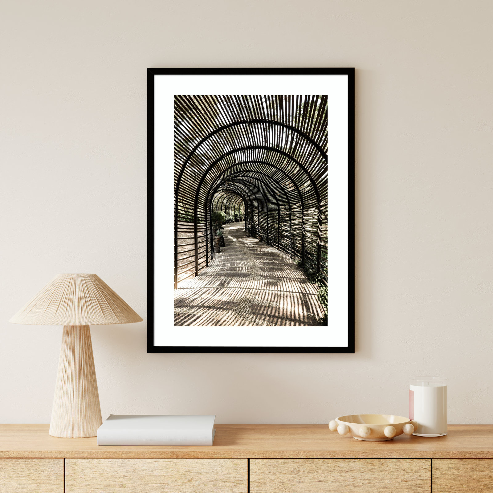 Nihan "Shadow Garden" Print, Black , 33" H x 24" W