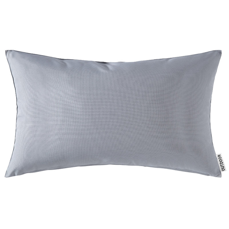 Ensemble de 4 housses de coussin imperméables pour l'extérieur, 14 po x 22 po, gris, Rectangulaire