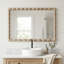 Miroir mural rectangulaire en bois massif 36 "x 24" avec cadre sculpté perlé-129157079-129157080-131363540