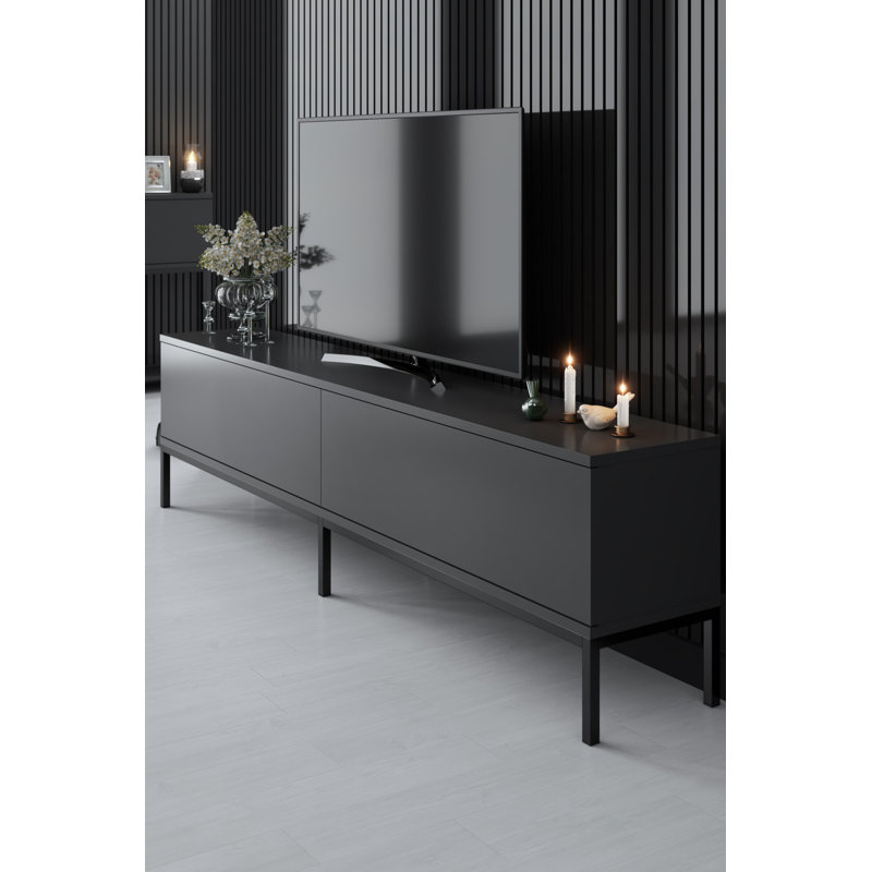 Harveysburg Unfinished TV Stand for TVs up to 70", Dark Gray