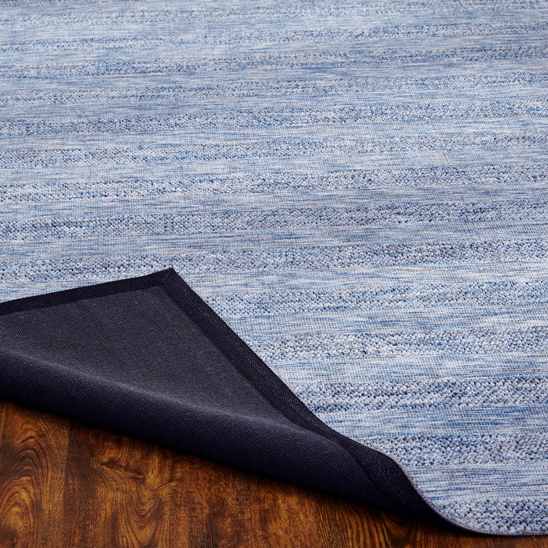 Regalado Striped Area Rug in Blue, Rectangle 2' x 3'