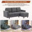 180cm L-Shaped Storage Chaise Sofa with USB Charging Port, LED Accent Lighting and Side Pocket-281309666