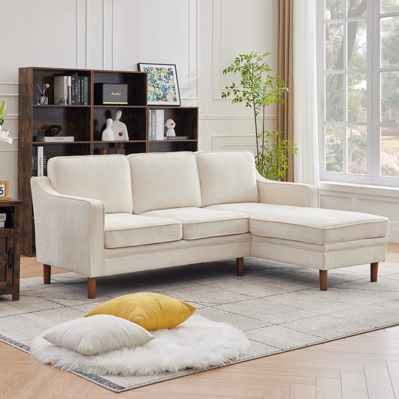 Canapé modulaire réversible 2 pièces Azriah, Chenille beige