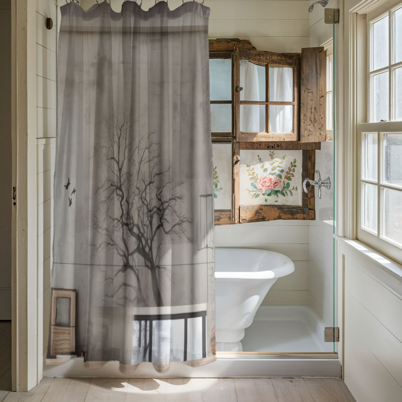 Rideau de douche ancien - Premium Wall, H 74 po x l 71 po