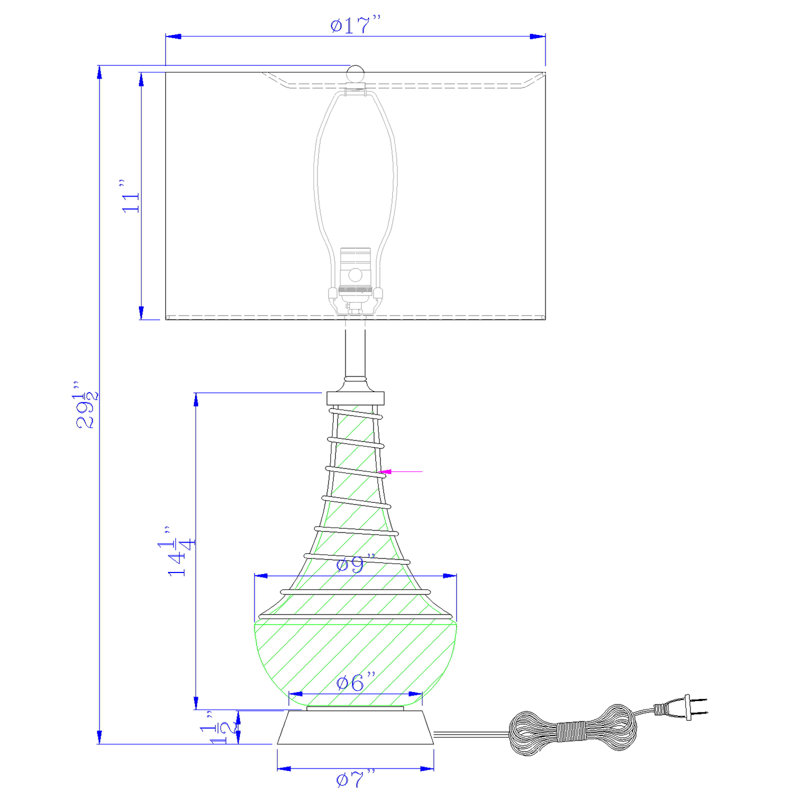 Anjalika Glass Table Lamp