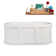 59" Streamline Soaking Freestanding Tub and Tray With Internal Drain