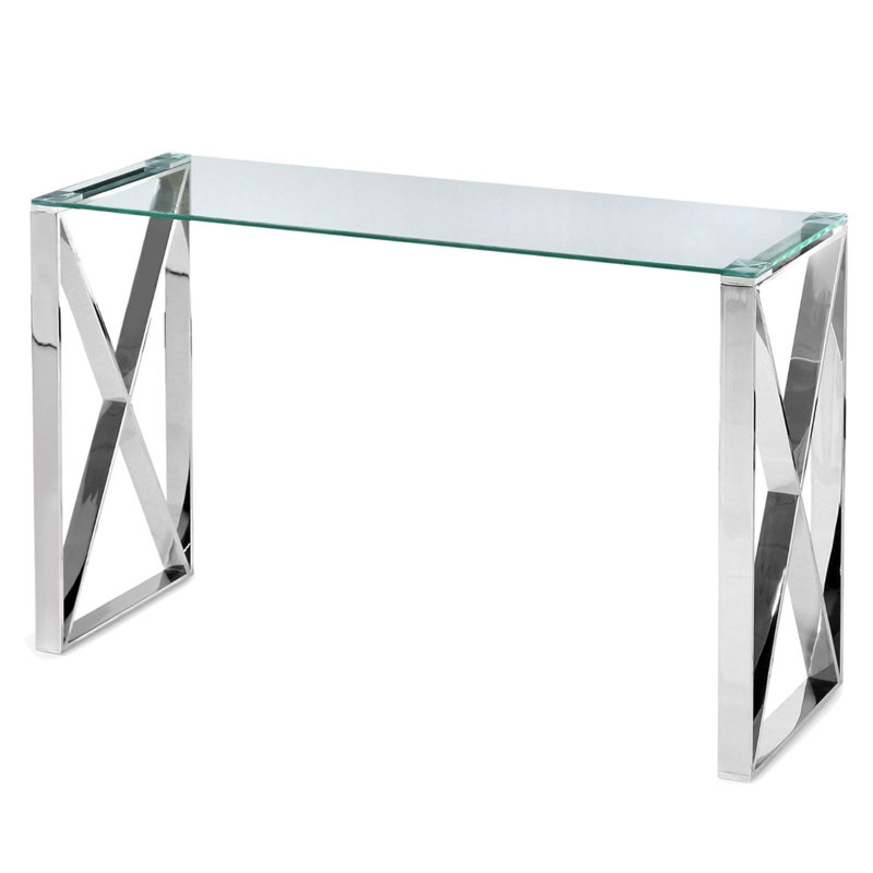 Khadijiah 47'' Glass Top Console Table