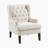 Keisha 29" Traditional Wingback Accent Chair with Textured Fabric Upholstery, Button-Tufted Back & Foam Cushioned Seat-1295296731