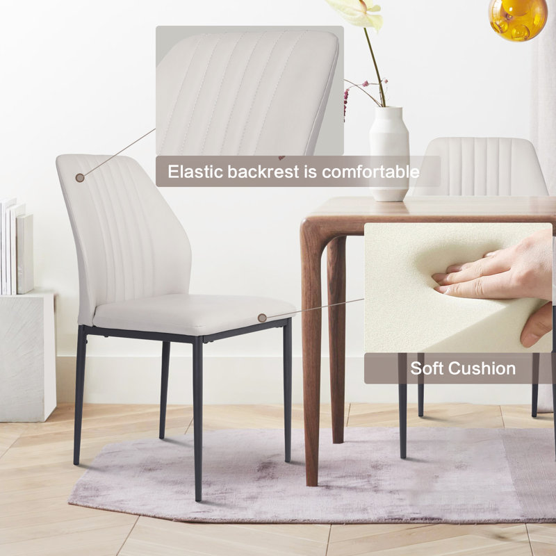 Sroda Upholstered Dining Chair（set of 4）,  White