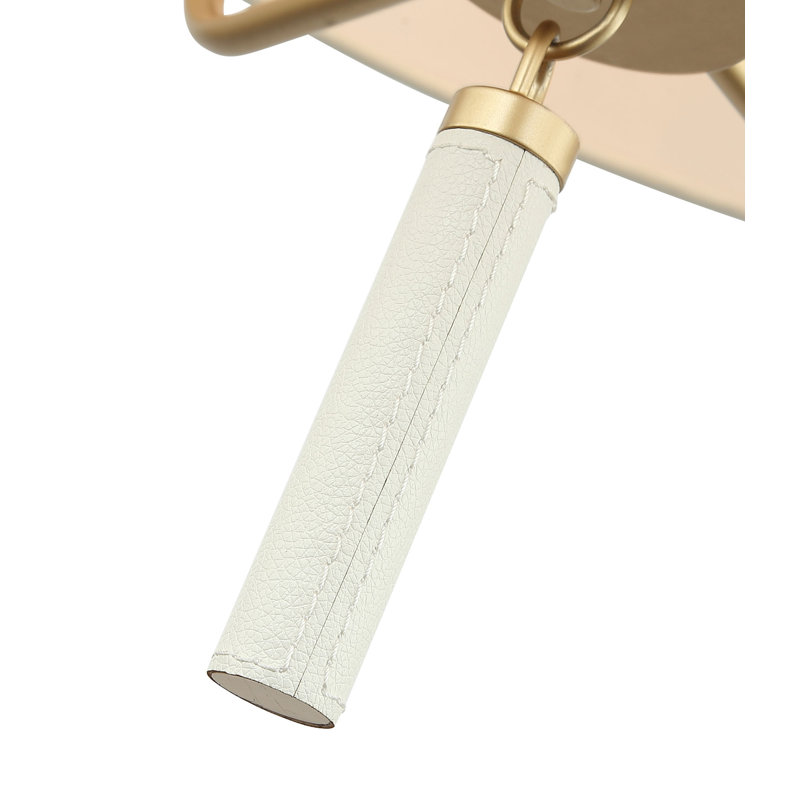 Luminaire suspendu 5 lumières Secret Agent, Blanc, Or peint