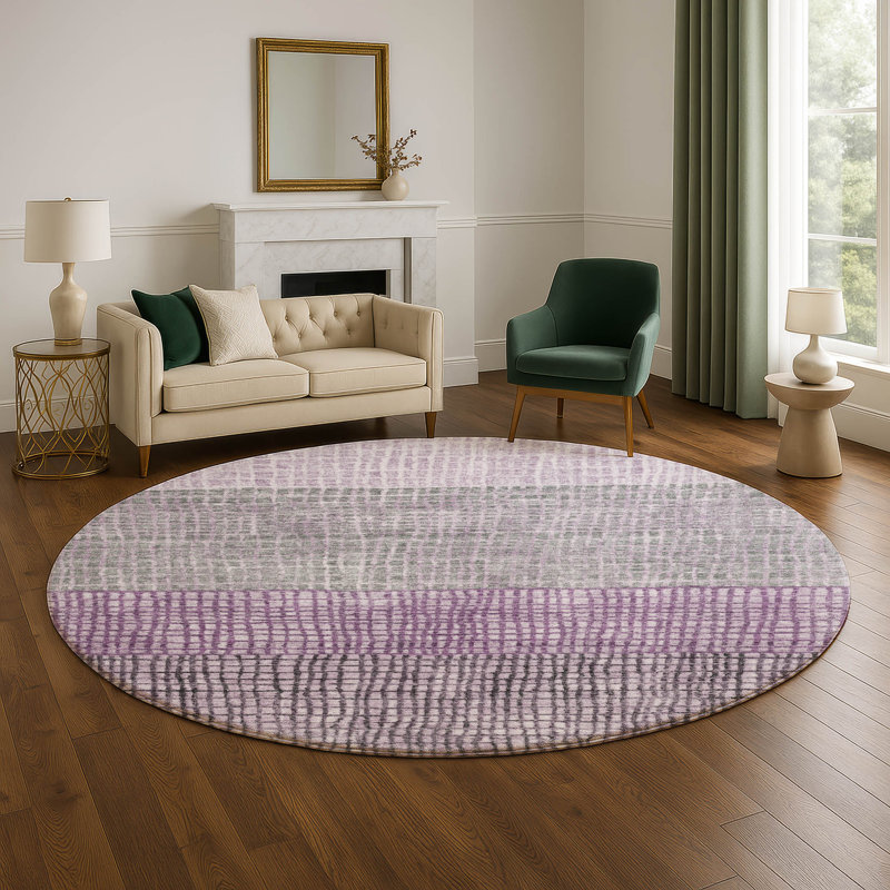 Premium Machine Washable Monnier AMF1831 Geometric Rug, Round 8'