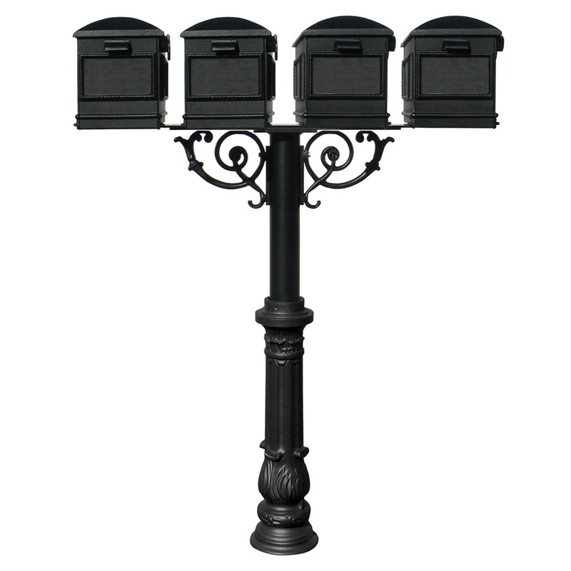 Hanford Aluminum Post Mounted Mailbox, Yes