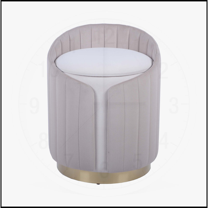 Repose-pieds deux tons avec rangement et tabouret de coiffeuse, luxueux et pratique pour les intérieurs modernes