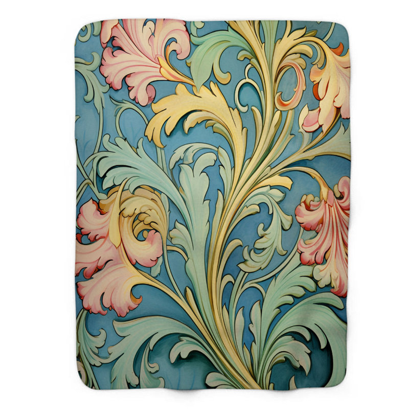 Art Nouveau - couverture en sherpa de qualité supérieure 1 pièce, Grand lit