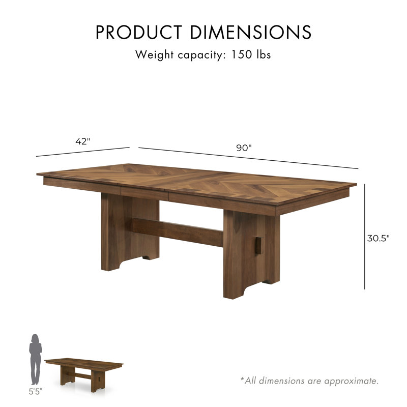 Farrish Solid Wood 5-Piece Rectangular Dining Table Set, 5 Pcs: Table, 4 Chairs