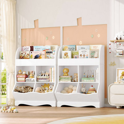 Ensemble de bibliothèque pour enfants avec rangement pour jouets