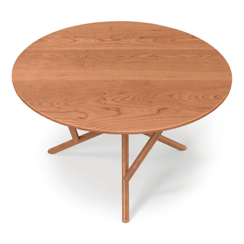 Baton - Table ronde à plateau fixe, H 30 po x L 54 po x l 54 po, Cerisier naturel, Cerisier naturel
