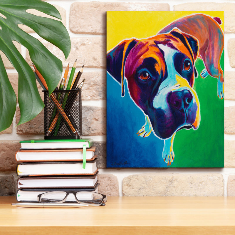 «Boxer - Johnny» par Dawg Painter, H 16 po x l 12 po x P 0,75 po