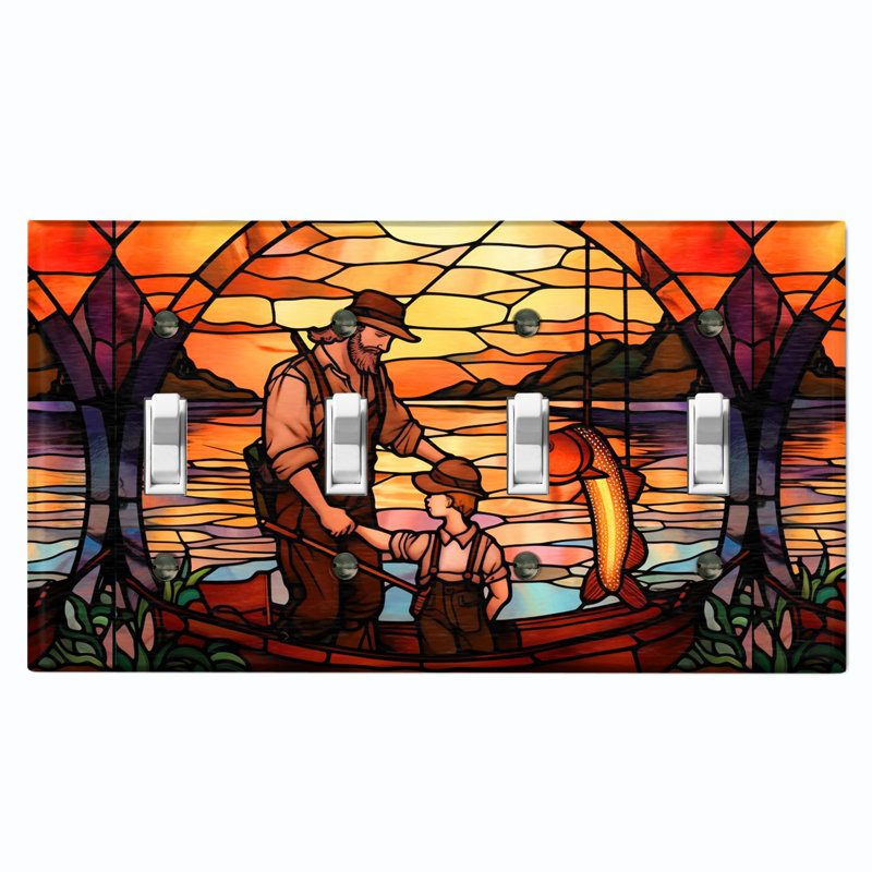 Plaque murale à interrupteur à bascule de pêche 4 fils
