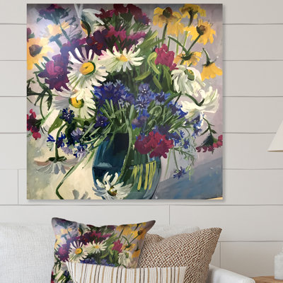 «Vintage Camomile Daisies Flowers», reproduction de cadre photo sur toile