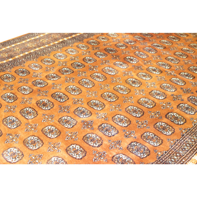 Hand Knotted Wool Area Rug in Rust