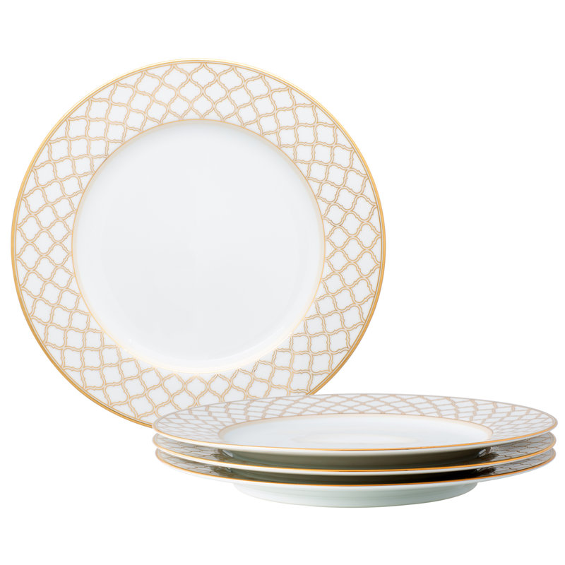 Noritake Eternal Palace 10.5" Set of 4 Dinner Plates, Gold