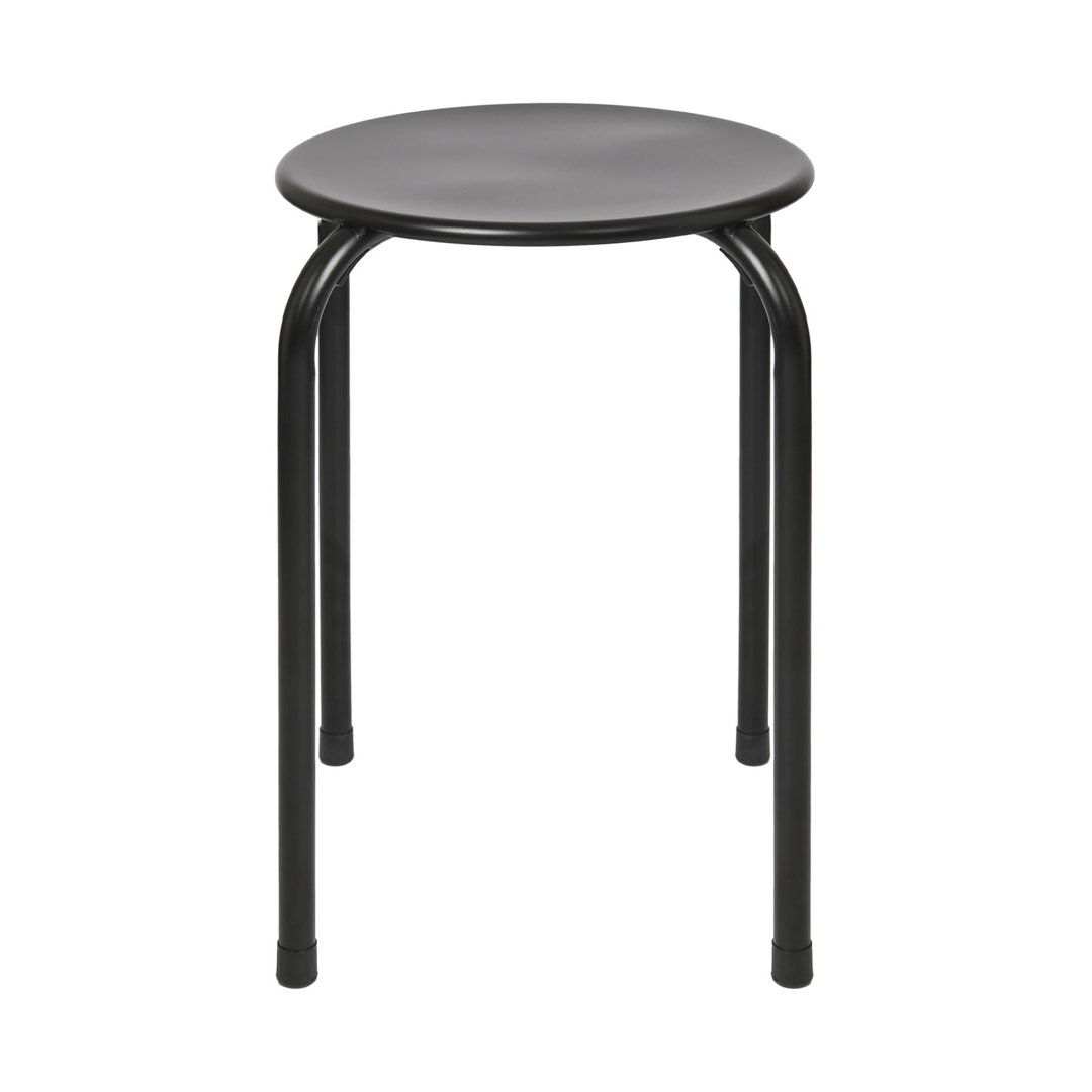 Harbour Housewares Unisex Black 1X Metal Stacking Stool - Lightweight Stackable Kitchen Bedroom Vanity Seat In - Image 3