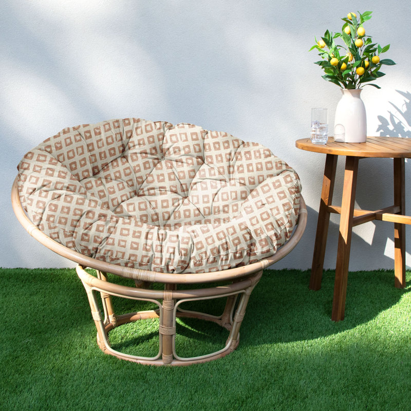 Sunbrella Outdoor 4'' Papasan Seat Cushion, Pink Geometric