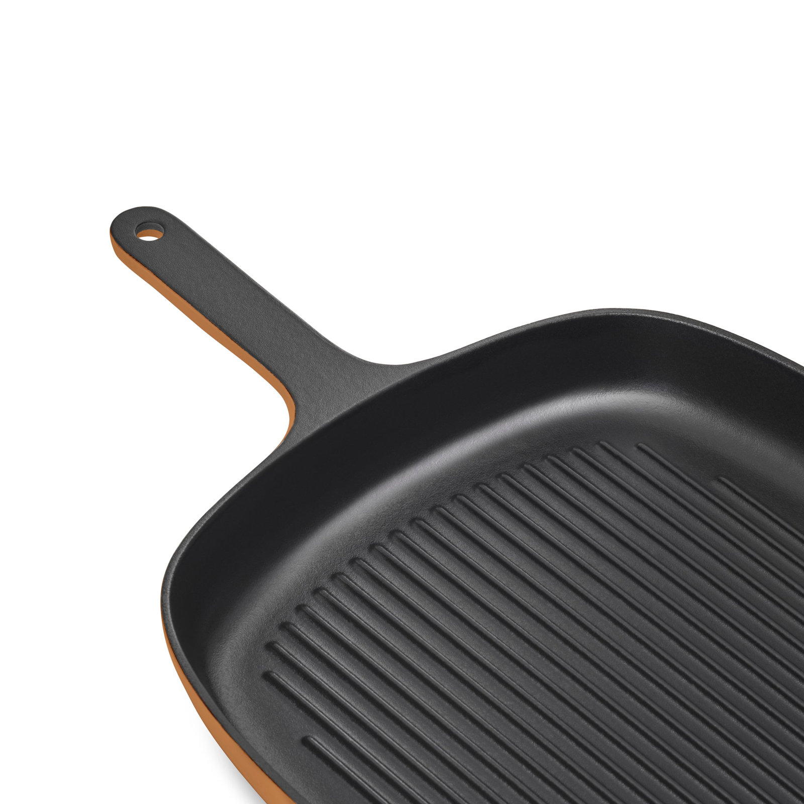10.5" Enameled Cast Iron Grill Pan, Rust