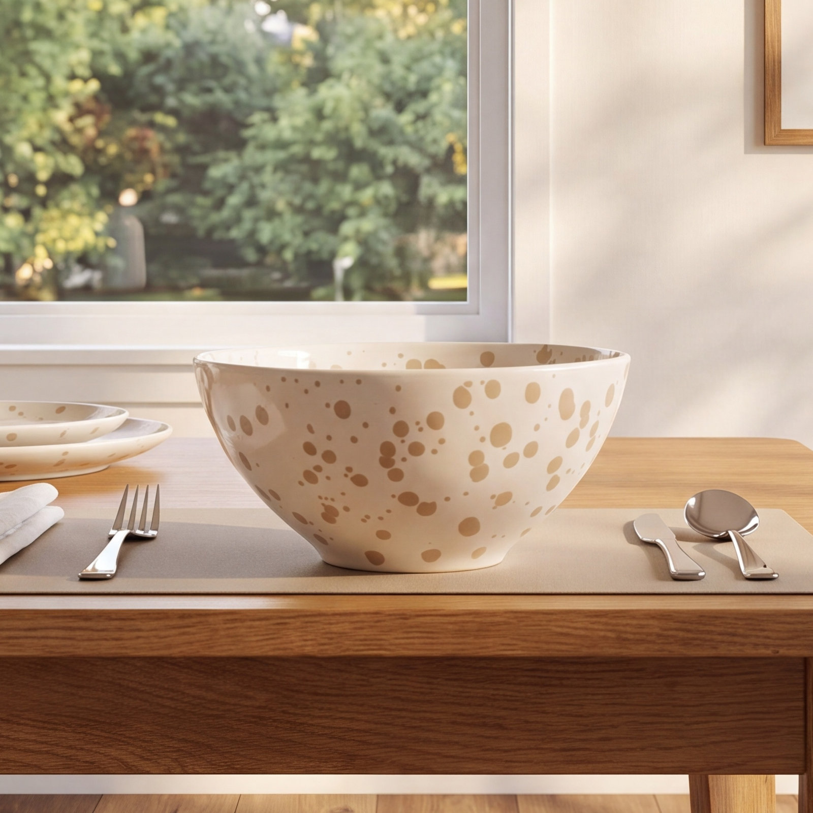 Stoneware Cereal Bowl, Beige