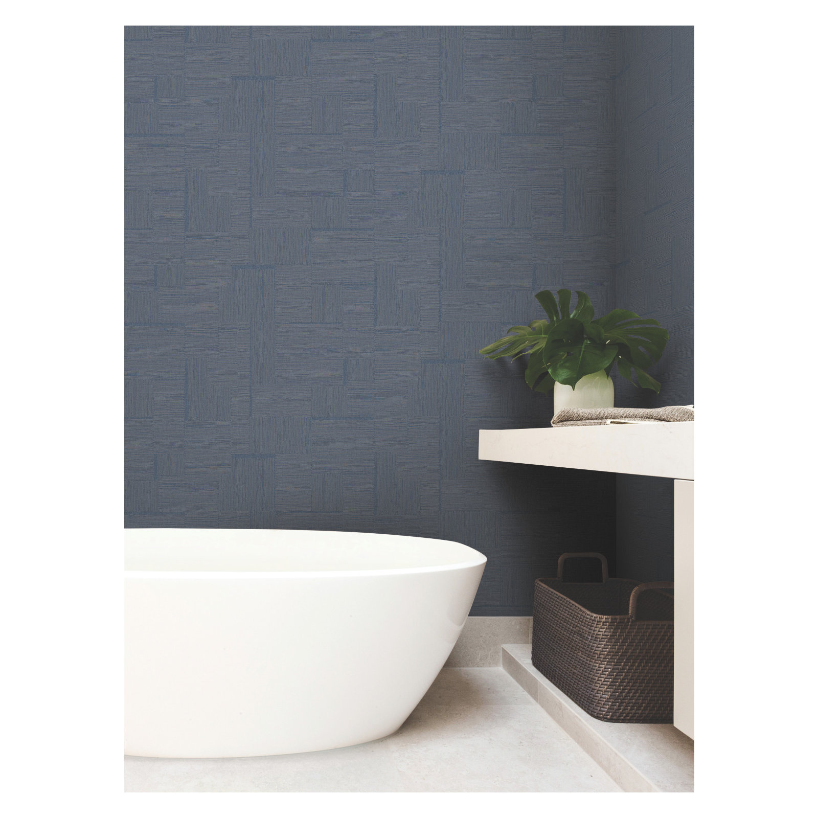 Alodee Geometric Wallpaper, Navy