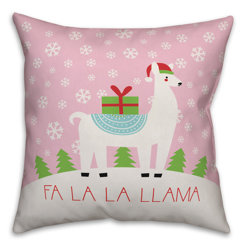  Coussin décoratif Fa La La Llama, 20 po x 20 po, Polyester/ Bourre en polyester
