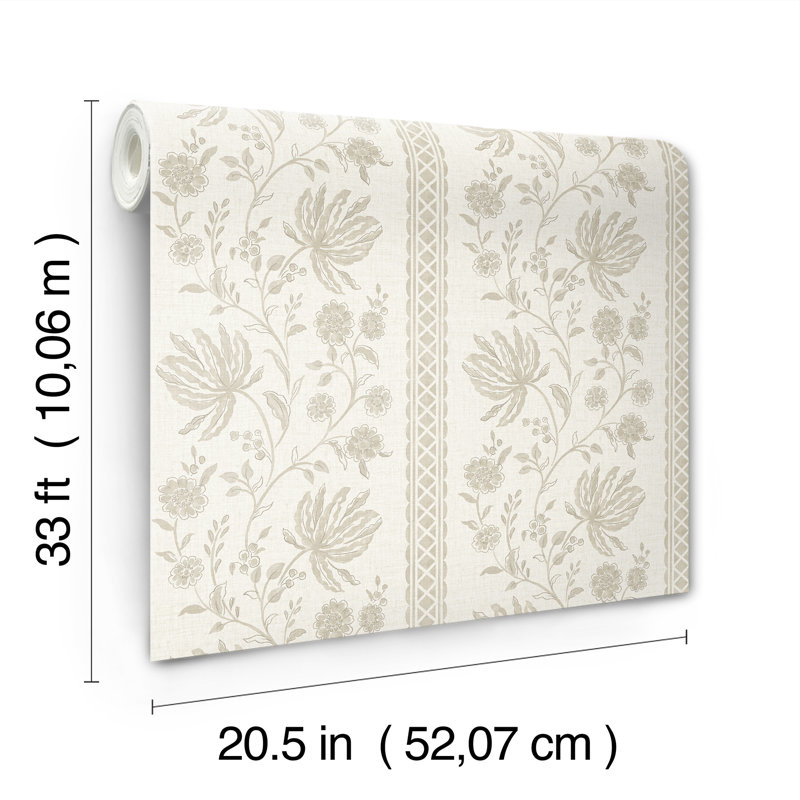 Papier peint à rayures Edgemoor Jacobean, Gris