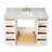 Freitas 55'' Solid Wood Single Bathroom Vanity in White with 1.5'' Carrara Marble Top, Center, Rectangle Sink-1964459494-1998122964