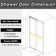 60'' W x 76'' H Double Sliding Frameless Shower Door with 5/16"(8mm) Clear Tempered Glass
