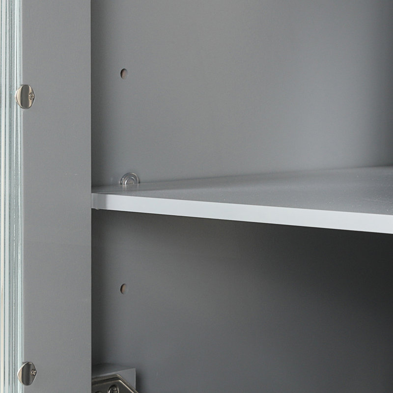 Meuble-lavabo 24 po avec lavabo, meuble-lavabo avec deux tiroirs et porte, Gris
