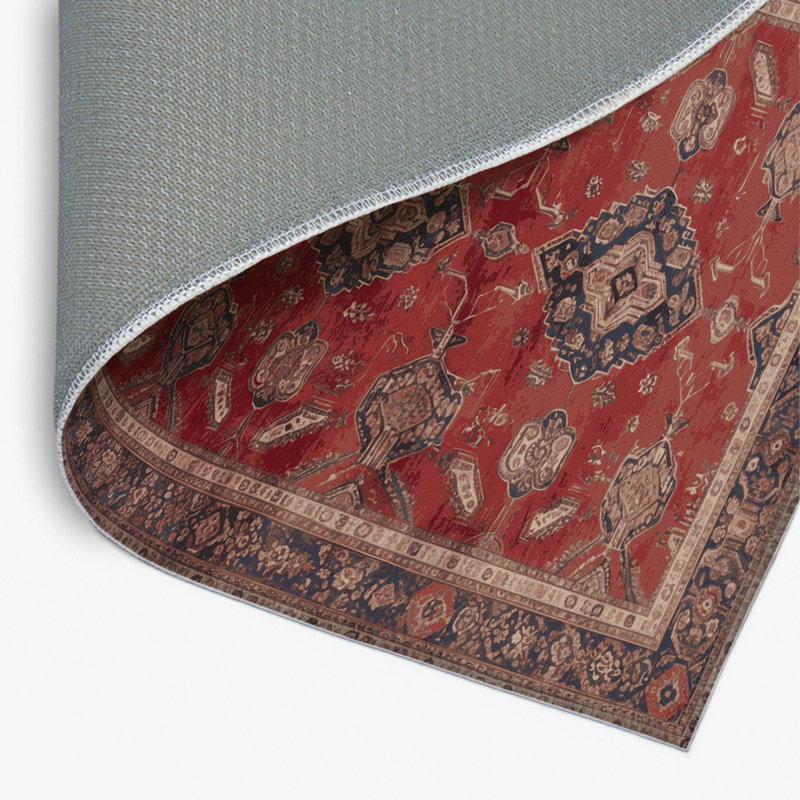 Persian Black Indoor and Outdoor Area Rug, Rectangle 8' x 10'